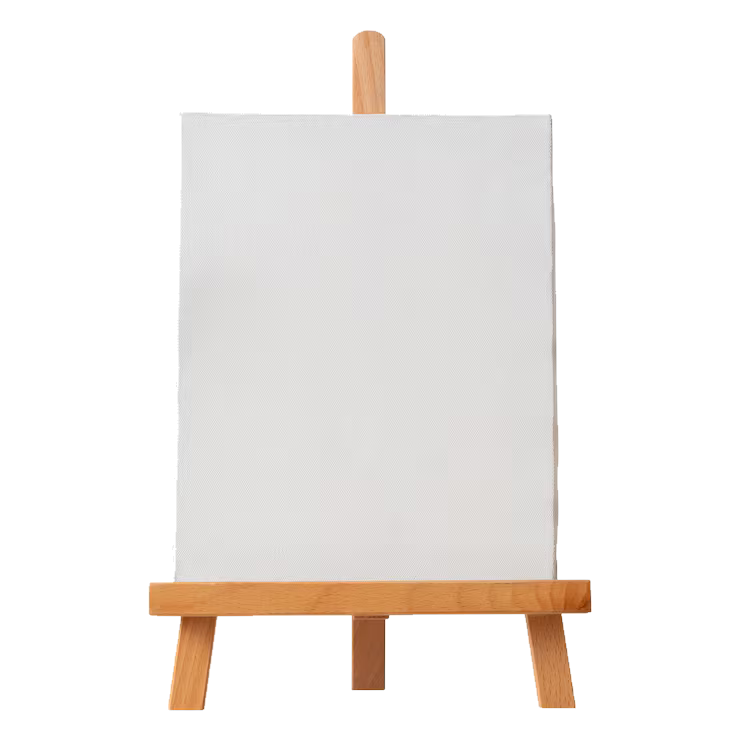 A blank canvas on an easel